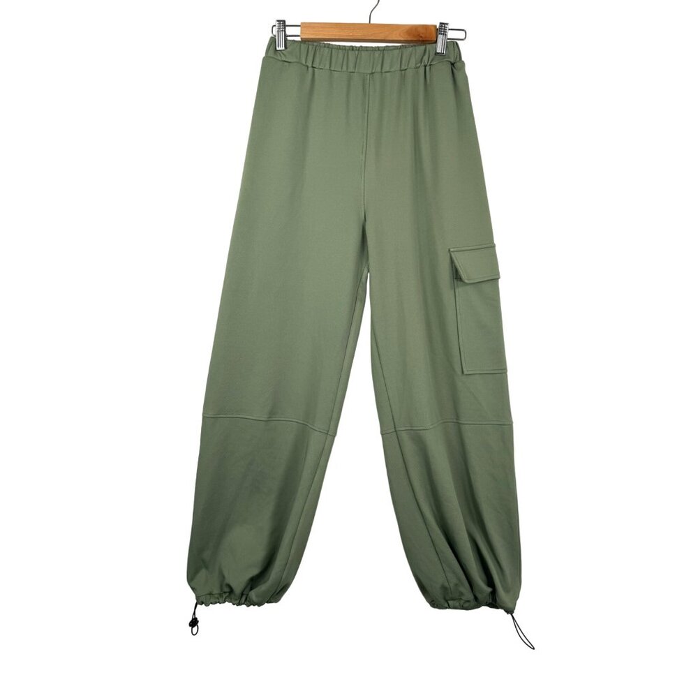 Zara Ruched Cargo 90s pull on pants loose fit sz S